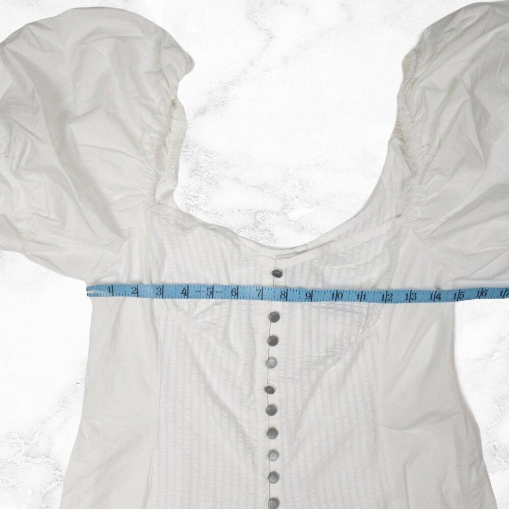Anthropologie Maeve Puff-Sleeve Sweetheart Top White M - Picture 6 of 8